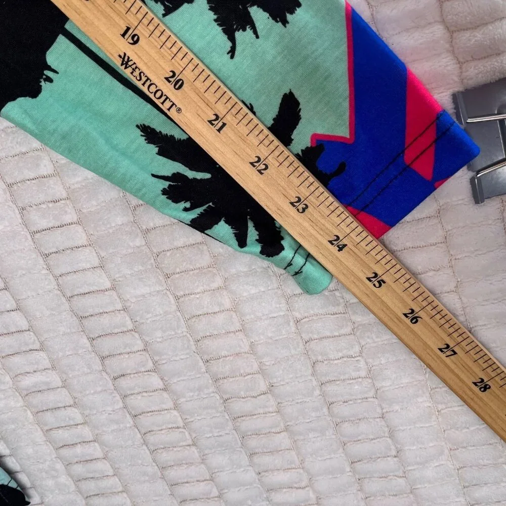 Reason Mens Graphic Long Sleeve Shirt Tiger Palm Print Medium Cotton Multicolor
